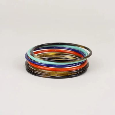 Bracelets - cream coffee Lacquered seven-band Bracelets in Size M - L INDOCHINEUR X RIVÊT