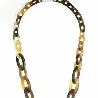 Bijoux - Collier anneaux ovales plats et fins en sabot - L INDOCHINEUR X RIVÊT