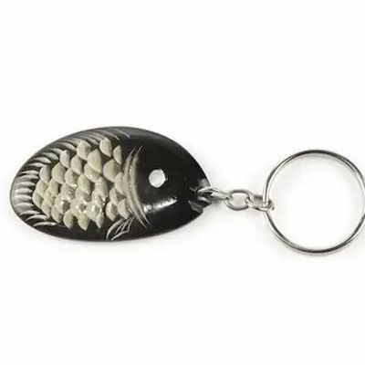 Decorative objects - Fish key holder in plain black horn - L INDOCHINEUR X RIVÊT