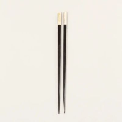 Couverts & ustensiles de cuisine - Set de 6 paires de baguettes en ébène et corne blanche - L INDOCHINEUR X RIVÊT