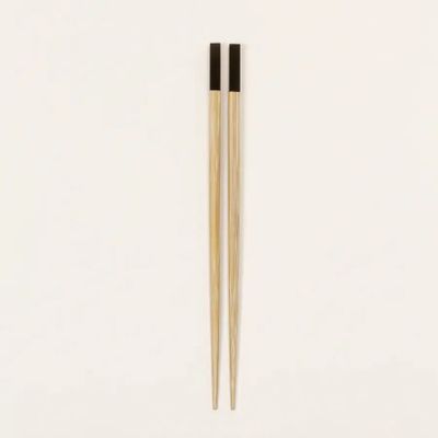 Kitchen utensils - Set of 6 pairs of chopsticks in bamboo and black horn - L INDOCHINEUR X RIVÊT