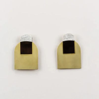 Bijoux - Boucles d'oreilles Arche Laiton pierre - L INDOCHINEUR X RIVÊT