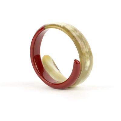 Bracelets - Bracelet serpent laqué rouge taille L - L INDOCHINEUR X RIVÊT