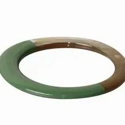 Bracelets - Broad cream coffee lacquered elliptical bracelet in Size L - L INDOCHINEUR X RIVÊT