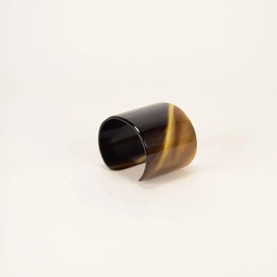 Bracelets - Manchette en corne noire marbrée taille L - L INDOCHINEUR X RIVÊT