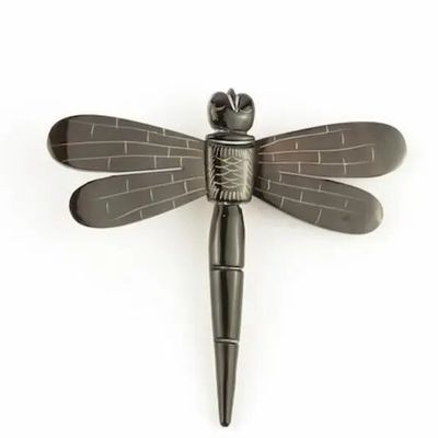 Brooches - Dragonfly brooch in black and white horn - L INDOCHINEUR X RIVÊT