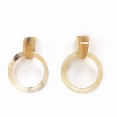 Jewelry - Comma and ring earrings in white horn - L INDOCHINEUR X RIVÊT