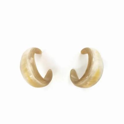 Jewelry - Thick hoop earrings in white horn - L INDOCHINEUR X RIVÊT