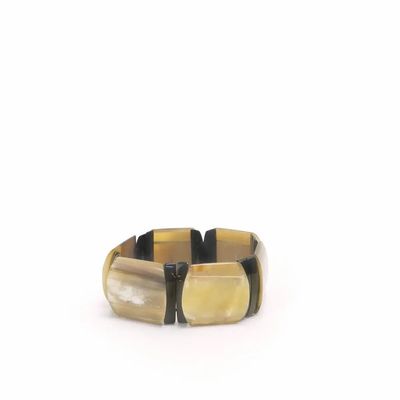 Bracelets - Square link bracelet in black and white horn - L INDOCHINEUR X RIVÊT