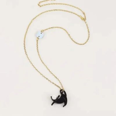 Jewelry - Rat charm for necklace in black horn and mother-of-pearl - L INDOCHINEUR X RIVÊT