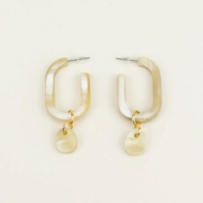 Jewelry - Hoop earrings with pearls in blond horn - L INDOCHINEUR X RIVÊT