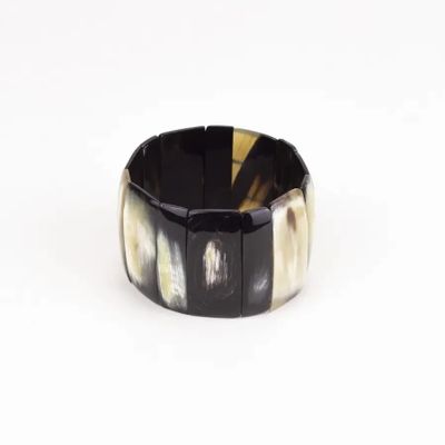 Bracelets - Elastic band bracelet in marbled horn - L INDOCHINEUR X RIVÊT