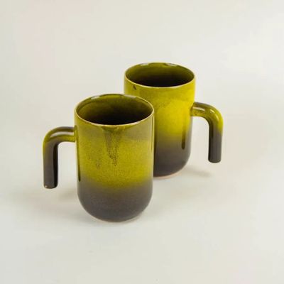 Tea and coffee accessories - Set of 2 red Hoa Bien mugs in ceramic, 300ml - L INDOCHINEUR X RIVÊT