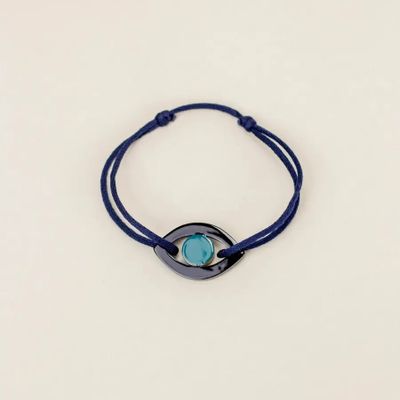 Bracelets - Eye cord bracelet in blond horn and black lacquer - L INDOCHINEUR X RIVÊT