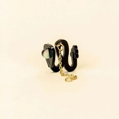 Bijoux - Bijou d'oreille Serpent en corne noire et nacre - L INDOCHINEUR X RIVÊT