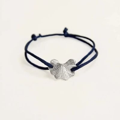 Bracelets - Cord bracelet with Gingko motif in brass - L INDOCHINEUR X RIVÊT