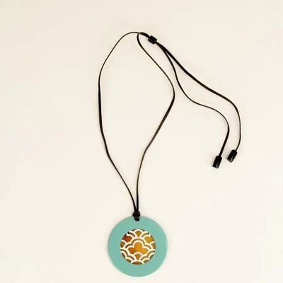 Jewelry - Round Wave pendant with orange lacquer - L INDOCHINEUR X RIVÊT