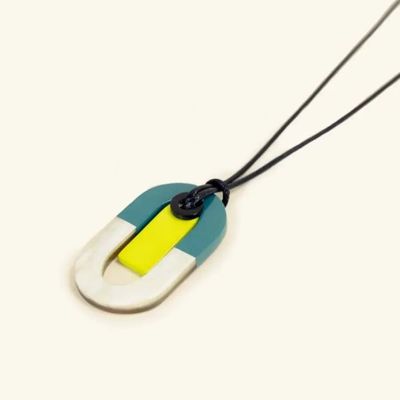 Bijoux - Pendentif Dysis en corne et laque cordon noir - L INDOCHINEUR X RIVÊT