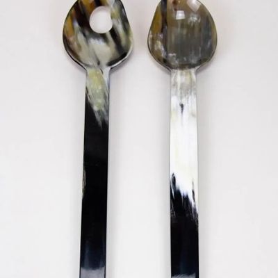 Kitchen utensils - Black and white horn salad servers - L INDOCHINEUR X RIVÊT