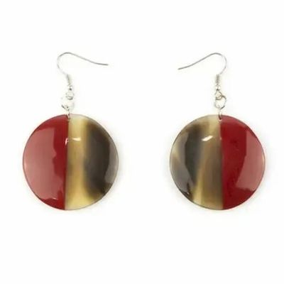 Jewelry - Bronze lacquered solid disc earrings - L INDOCHINEUR X RIVÊT