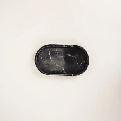 Trays - Oval tray in black stone - L INDOCHINEUR X RIVÊT