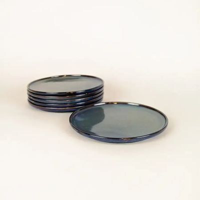 Everyday plates - Set of 6 large Hoa Bien green ceramic plates - L INDOCHINEUR X RIVÊT