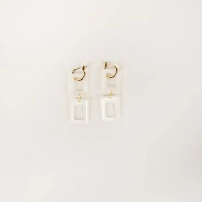 Bijoux - Boucles d'oreilles double hublot en nacre - L INDOCHINEUR X RIVÊT