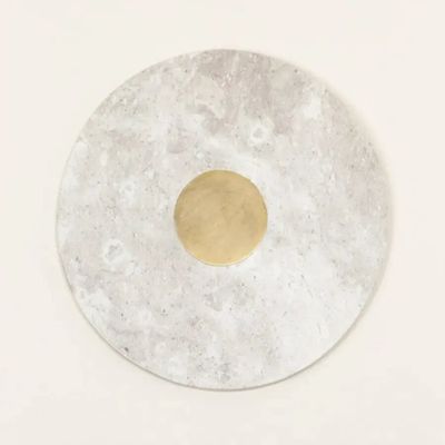 Glass - Centaure trivet in white marble with brass inlay - L INDOCHINEUR X RIVÊT