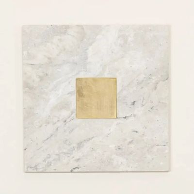 Glass - Cygnus trivet in black marble with brass inlay - L INDOCHINEUR X RIVÊT