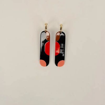 Jewelry - Nymphe hoop earrings 75 in black horn and Blue lacquer - L INDOCHINEUR X RIVÊT