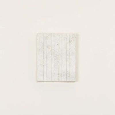 Soap dishes - Grande Ourse soap holder in white cloudy marble - L INDOCHINEUR X RIVÊT