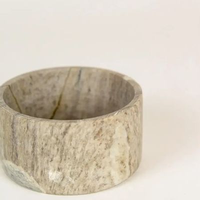 Caskets and boxes - Medium wide round pot in grey marble dia. 10cm H4cm - L INDOCHINEUR X RIVÊT