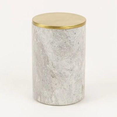 Caskets and boxes - Neptune box in brass and white cloudy marble - L INDOCHINEUR X RIVÊT