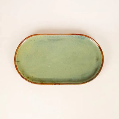 Everyday plates - Oval plate, Hoa Bien blue enamel - L INDOCHINEUR X RIVÊT