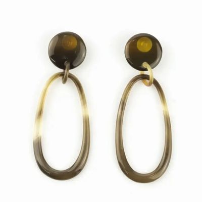 Jewelry - Oval earrings in black horn - L INDOCHINEUR X RIVÊT