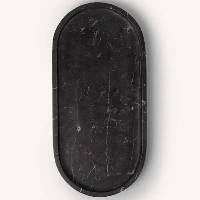 Plateaux - Plateau oval en marbre noir XL - L INDOCHINEUR X RIVÊT