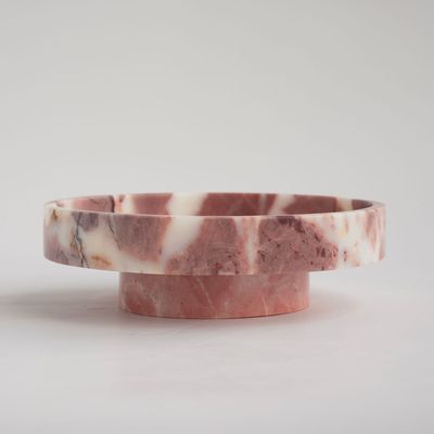 Plats et saladiers - 'CYCLO' PINK MARBLE BOWL - KIWANO CONCEPT