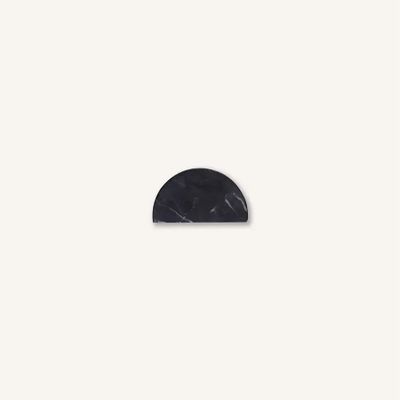 Mounting accessories - Half disc furniture knob, black natural stone, H - L INDOCHINEUR X RIVÊT