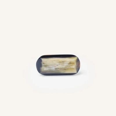 Mounting accessories - Oval diamond furniture knob, black marble horn, J - L INDOCHINEUR X RIVÊT