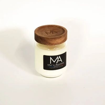 Objets de décoration - FLEURS DE COTON - Bougie parfumée (Petite Jarre) - MAT AMANDINE