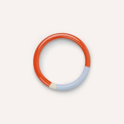 Bracelets - Round wooden and dark blue, light blue and orange lacquer bracelet, size S - L INDOCHINEUR X RIVÊT