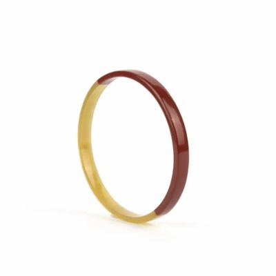 Bracelets - Bracelet jonc plat avec laque kaki taille L - L INDOCHINEUR X RIVÊT
