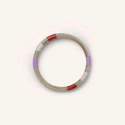 Bracelets - Jonc en corne blonde et laque tricolore taille M - L INDOCHINEUR X RIVÊT