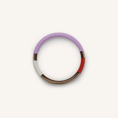 Bracelets - Jonc en corne blonde et laque tricolore taille L - L INDOCHINEUR X RIVÊT