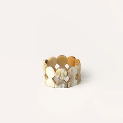 Bracelets - Articulated bracelet crown pieces 1 in blond horn - L INDOCHINEUR X RIVÊT