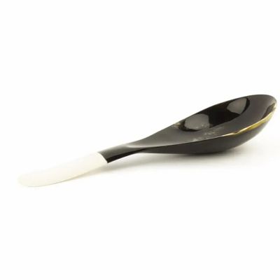 Couverts & ustensiles de cuisine - Cuillère à riz en corne noire et manche os - L INDOCHINEUR X RIVÊT