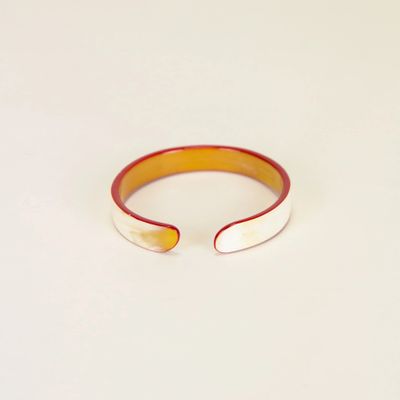 Bracelets - Bracelet in blond horn and red lacquer, size S - L INDOCHINEUR X RIVÊT