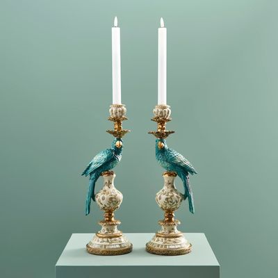 Objets de décoration - Lot de 2 bougeoirs perroquets - WERNS