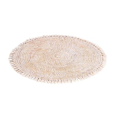Placemats - CAURI - Cauri white rattan and shell table set - HYDILE