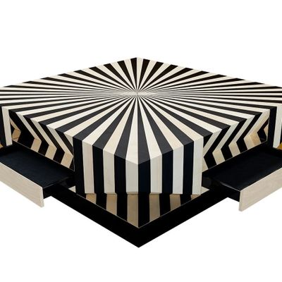 Coffee tables - Op-Art Center Table Handmade in Portugal By Malabar - MALABAR